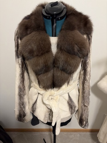 Plucked cross mink jacket with - jacket,