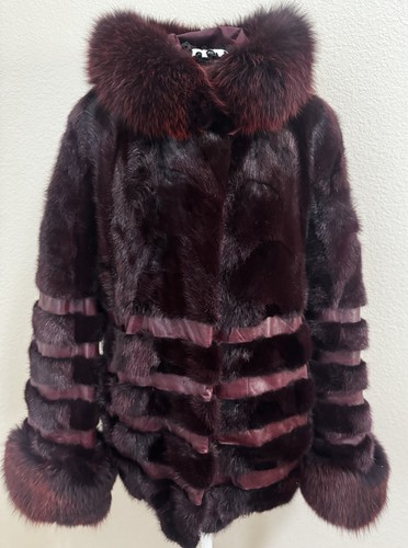Real mink fur hooded - hooded, fox