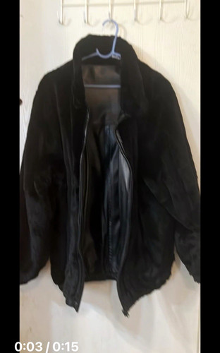 Men reversible black mink - black,