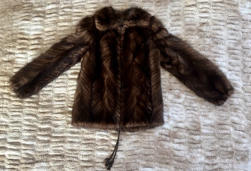 Vintage hand made mink zip - mink,